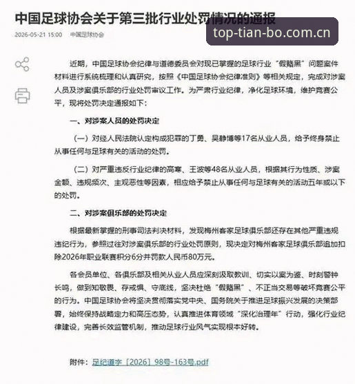 中国足协第三批禁足名单深度评测：天博用户如何看懂这份行业清洗报告